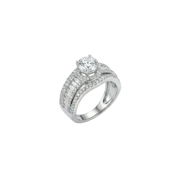 Adjustable Baguette Halo Statement Ring
