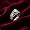 Adjustable Baguette Halo Statement Ring