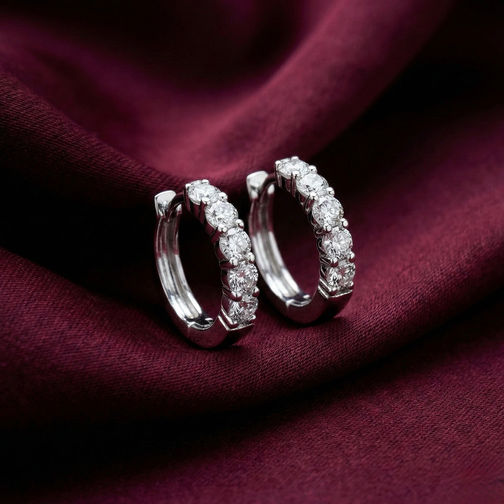 Elegant CZ Hoop Earrings
