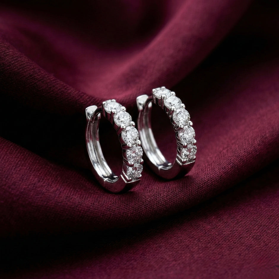 Elegant CZ Hoop Earrings