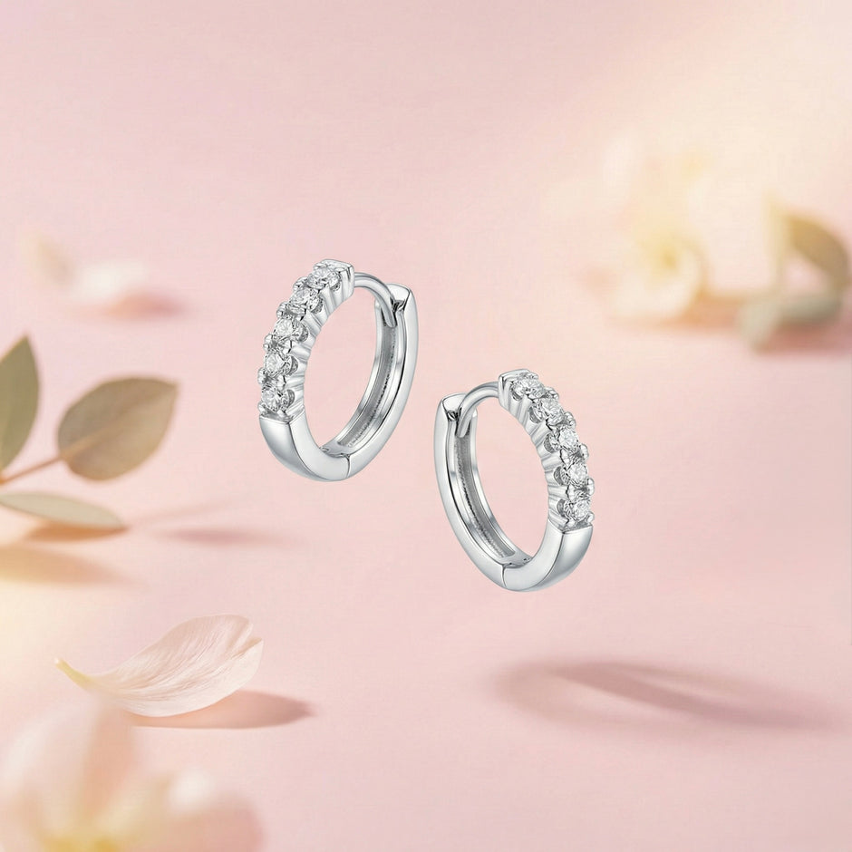Elegant CZ Hoop Earrings