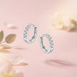 Elegant CZ Hoop Earrings
