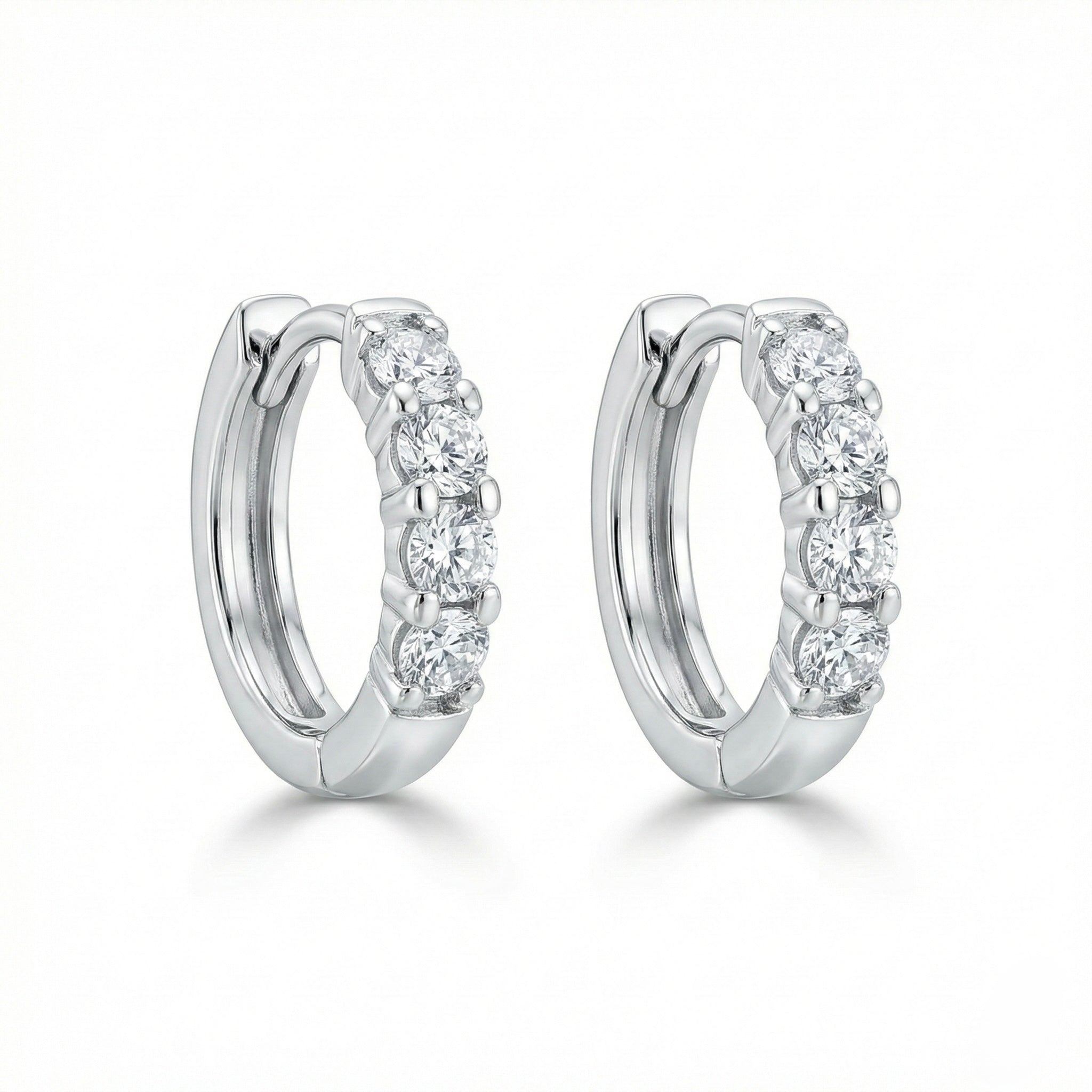 Elegant CZ Hoop Earrings