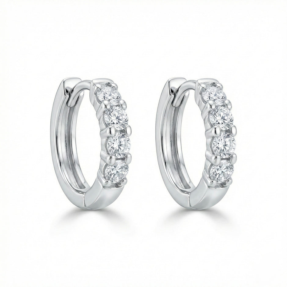 Elegant CZ Hoop Earrings