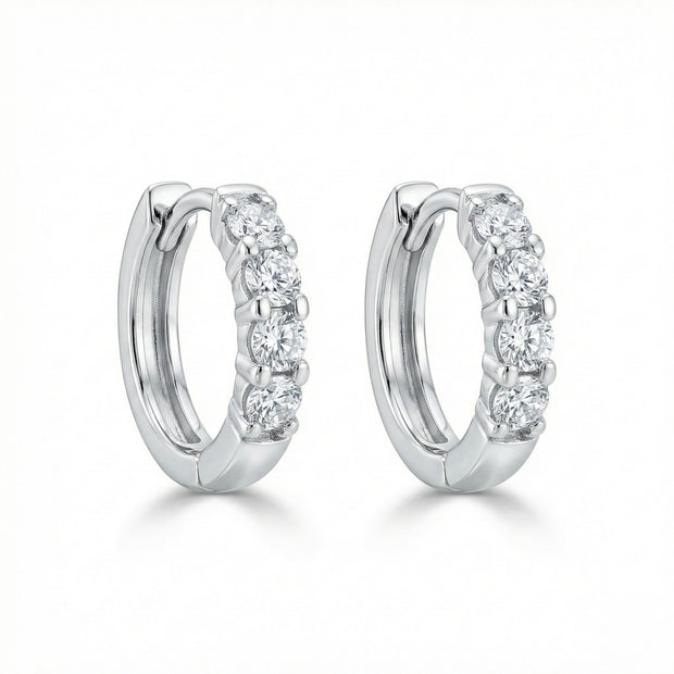 Elegant CZ Hoop Earrings