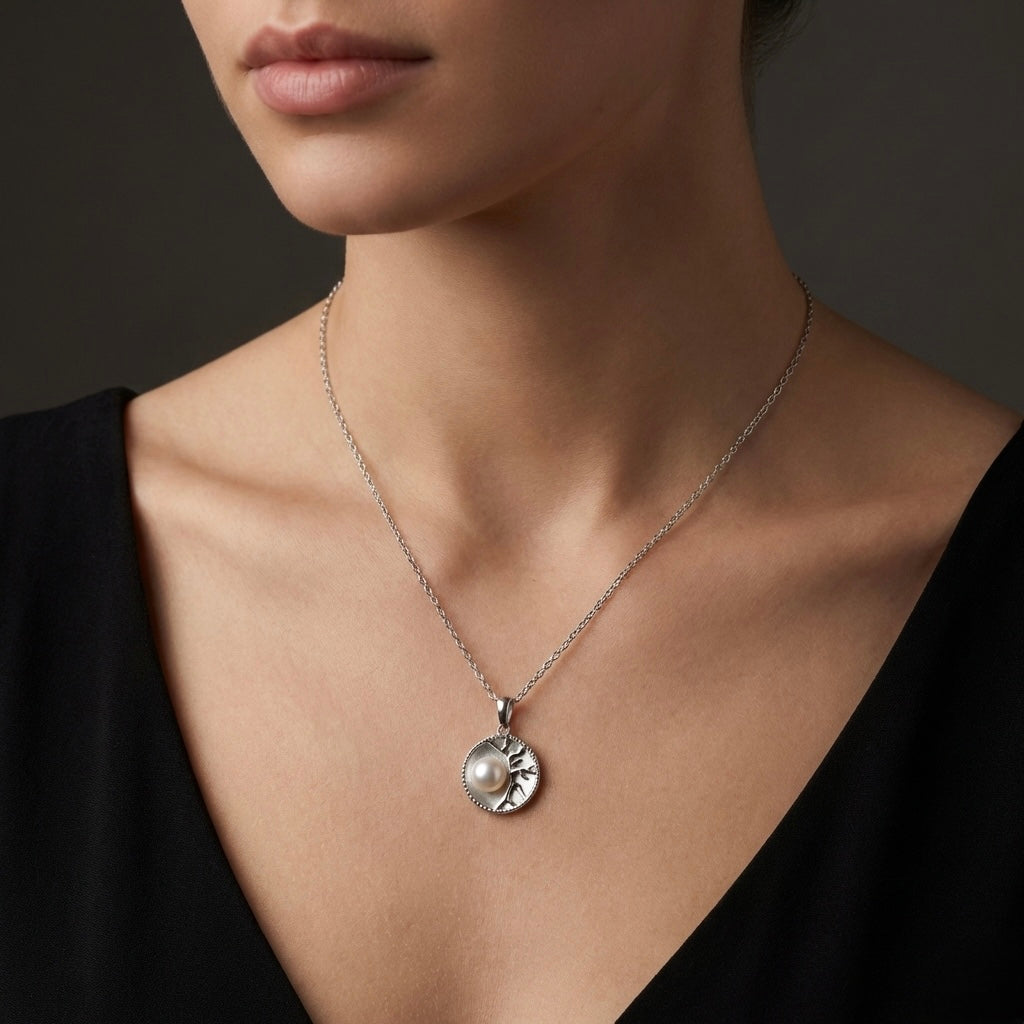 Tree of Life Pearl Pendant Necklace