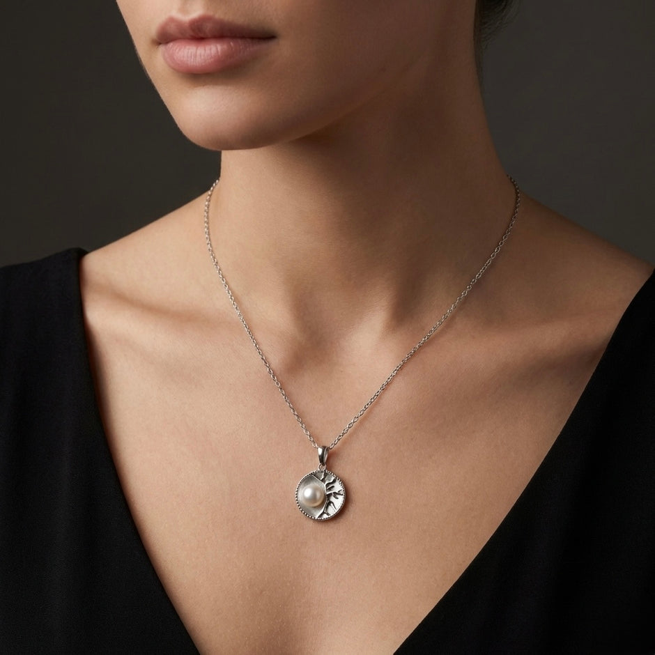 Tree of Life Pearl Pendant Necklace