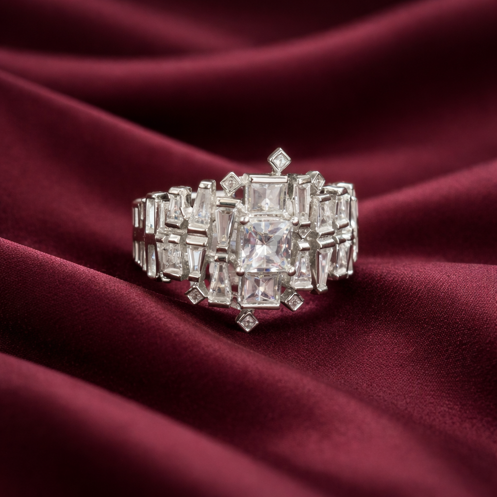 Geometric Baguette Cluster Statement Ring
