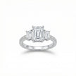 Adjustable Emerald Cut Three-Stone Ring