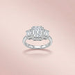 Adjustable Emerald Cut Three-Stone Ring