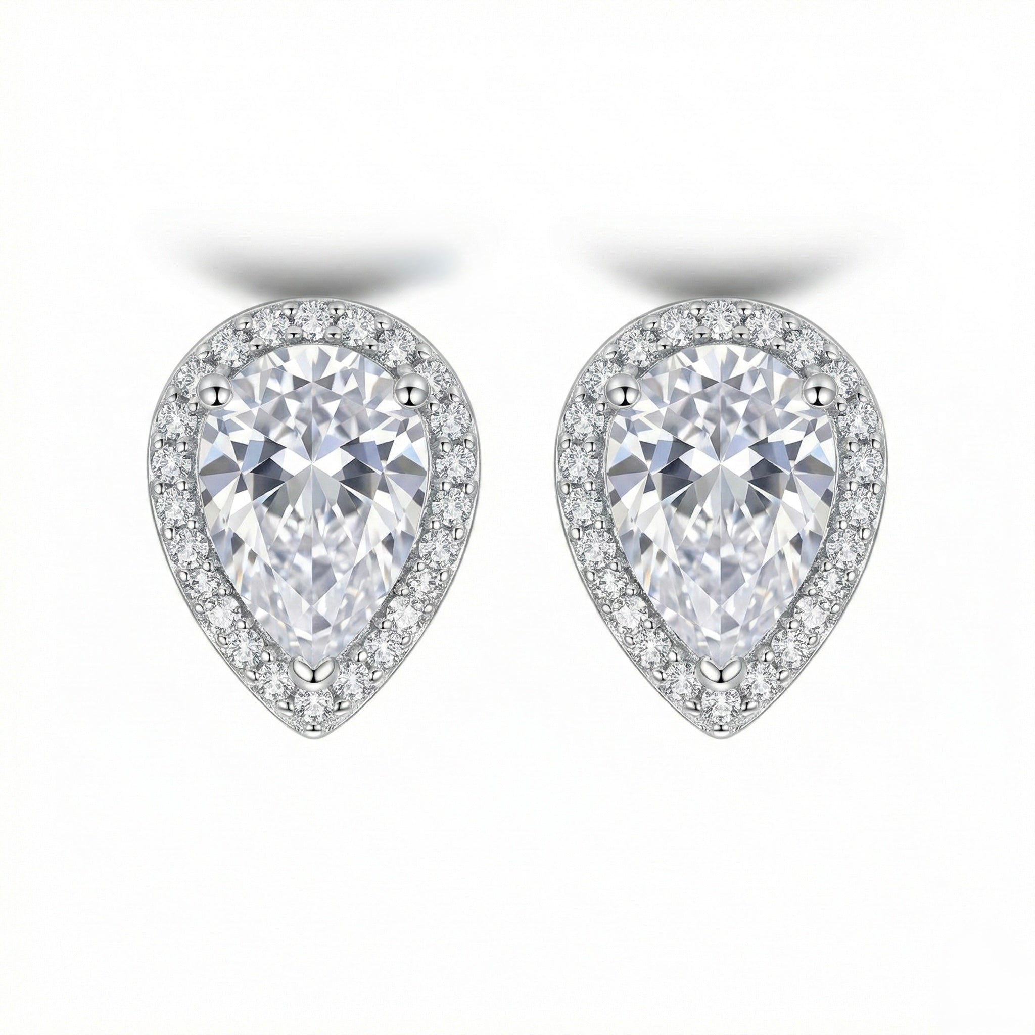 Classic Pear Cut Diamond Stud Earrings