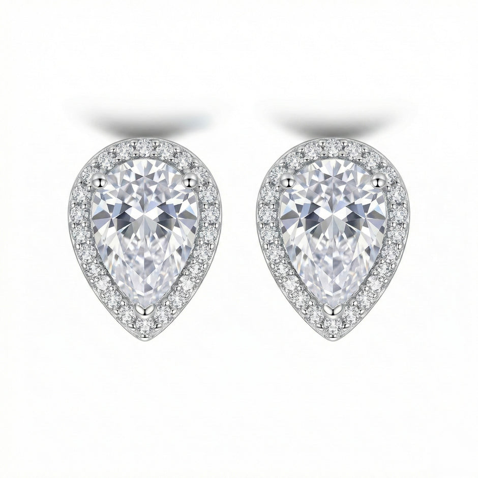 Classic Pear Cut Diamond Stud Earrings