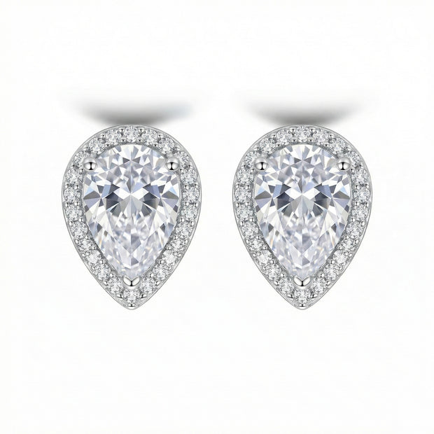 Classic Pear Cut Solitaire Stud Earrings