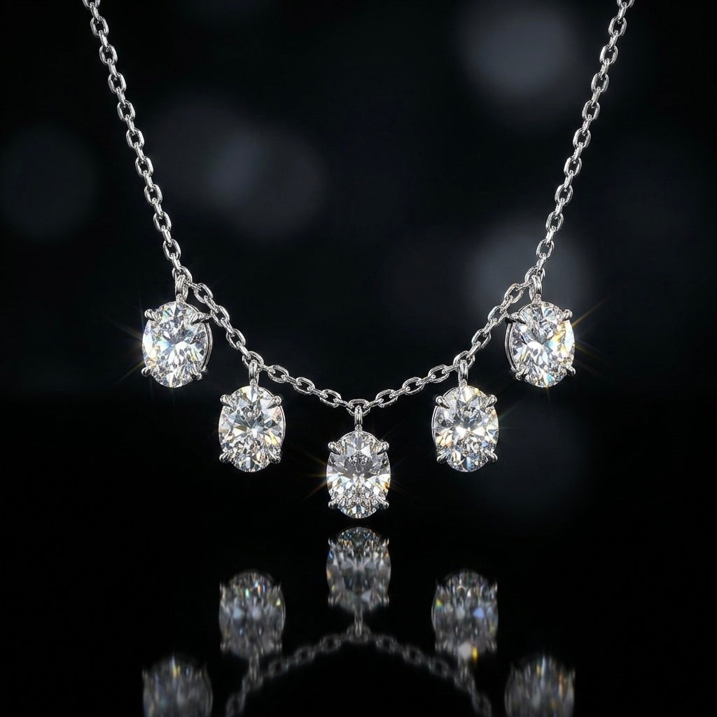 Multi Drop Stone Pendant Necklace