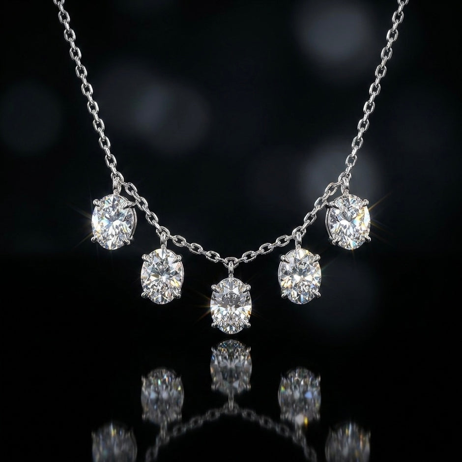 Multi Drop Stone Pendant Necklace