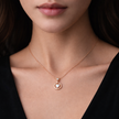 Rose Gold Heart Drop Pendant Necklace