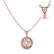 Rose Gold Heart Drop Pendant Necklace