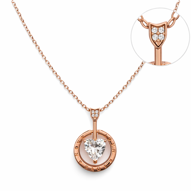 Rose Gold Heart Drop Pendant Necklace