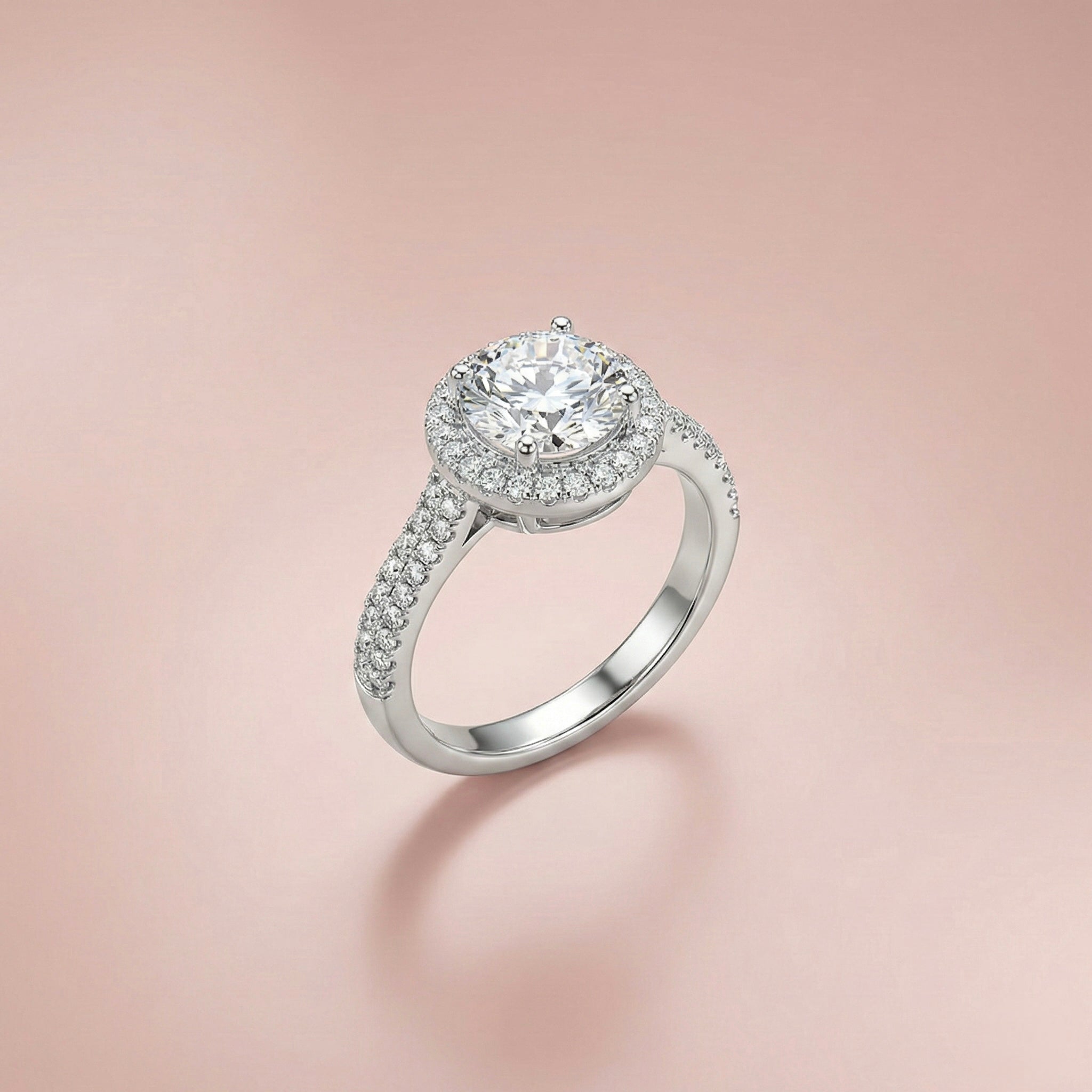 Classic Halo Adjustable Round Cut Ring