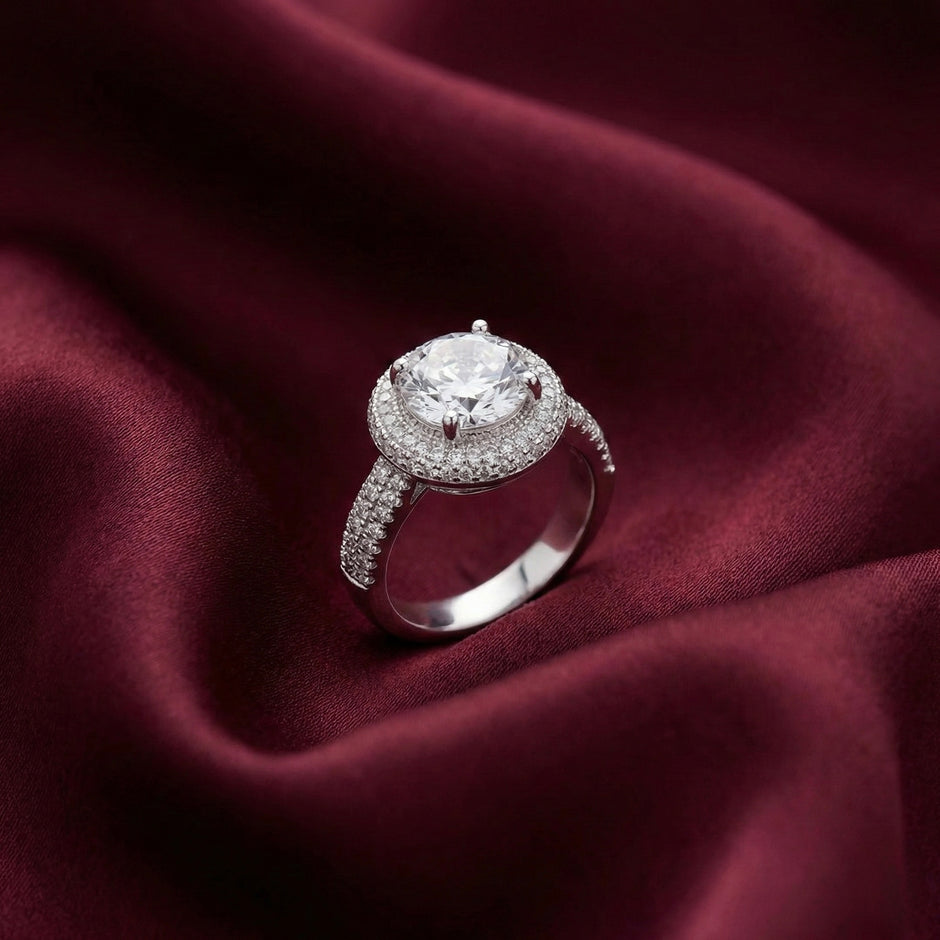 Classic Halo Adjustable Round Cut Ring