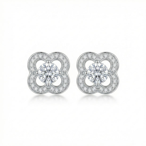 Floral Solitaire Stud Earrings