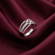 Intertwined Pavé Multi Row Silver Ring