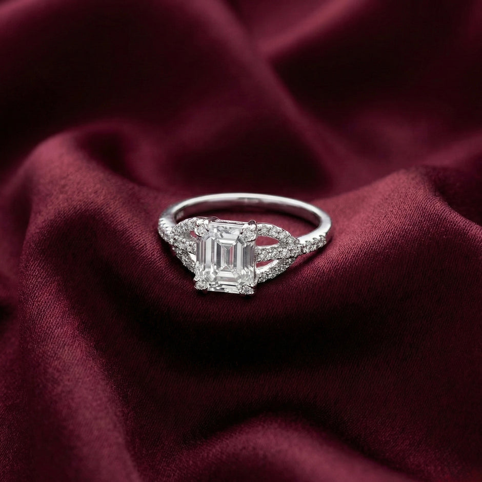 Emerald Cut Solitaire Ring