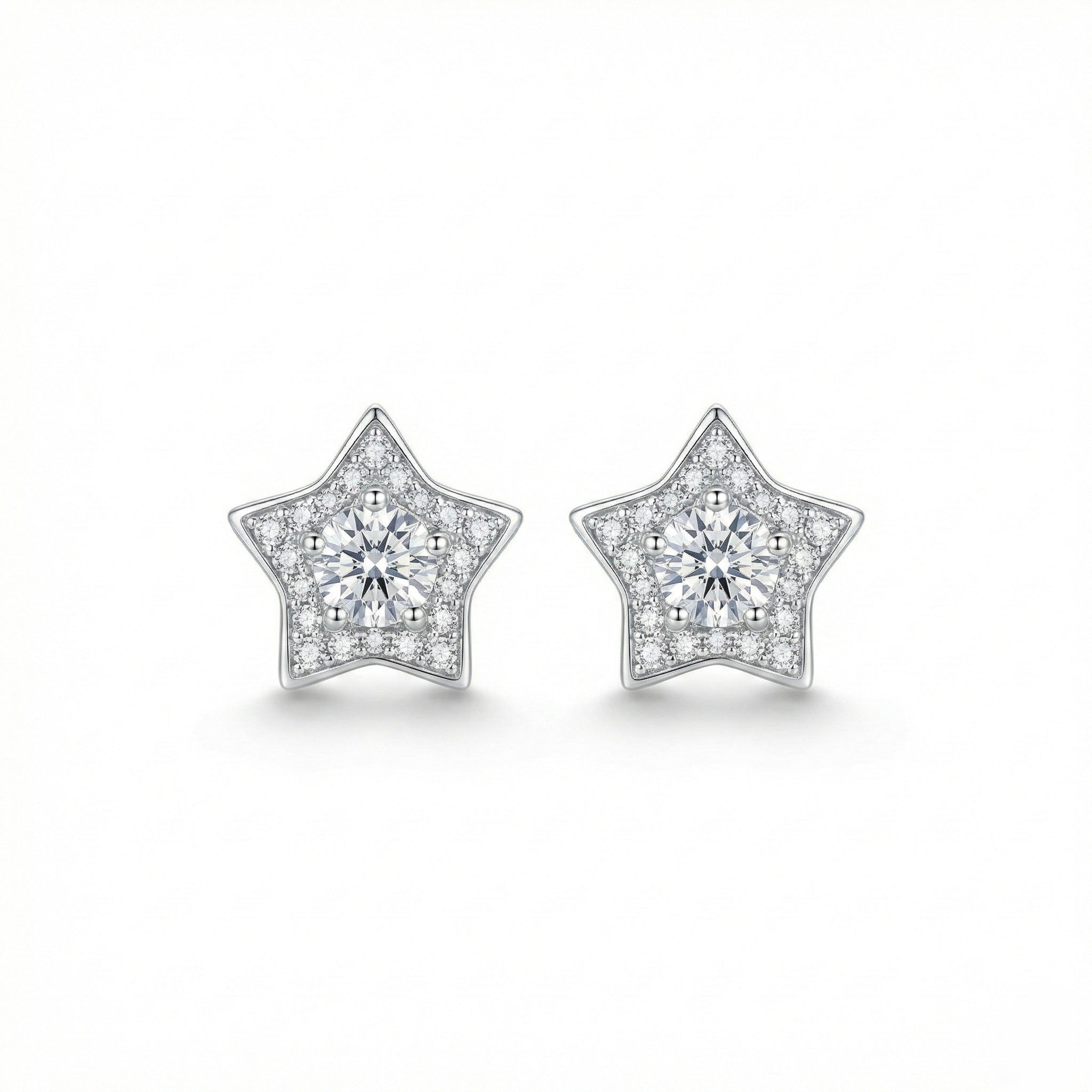 Star Solitaire Stud Earrings