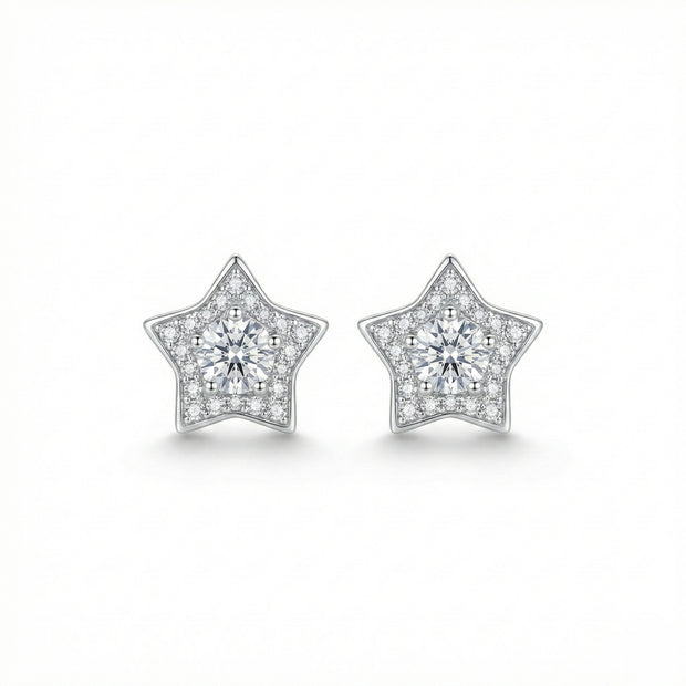 Star Solitaire Stud Earrings