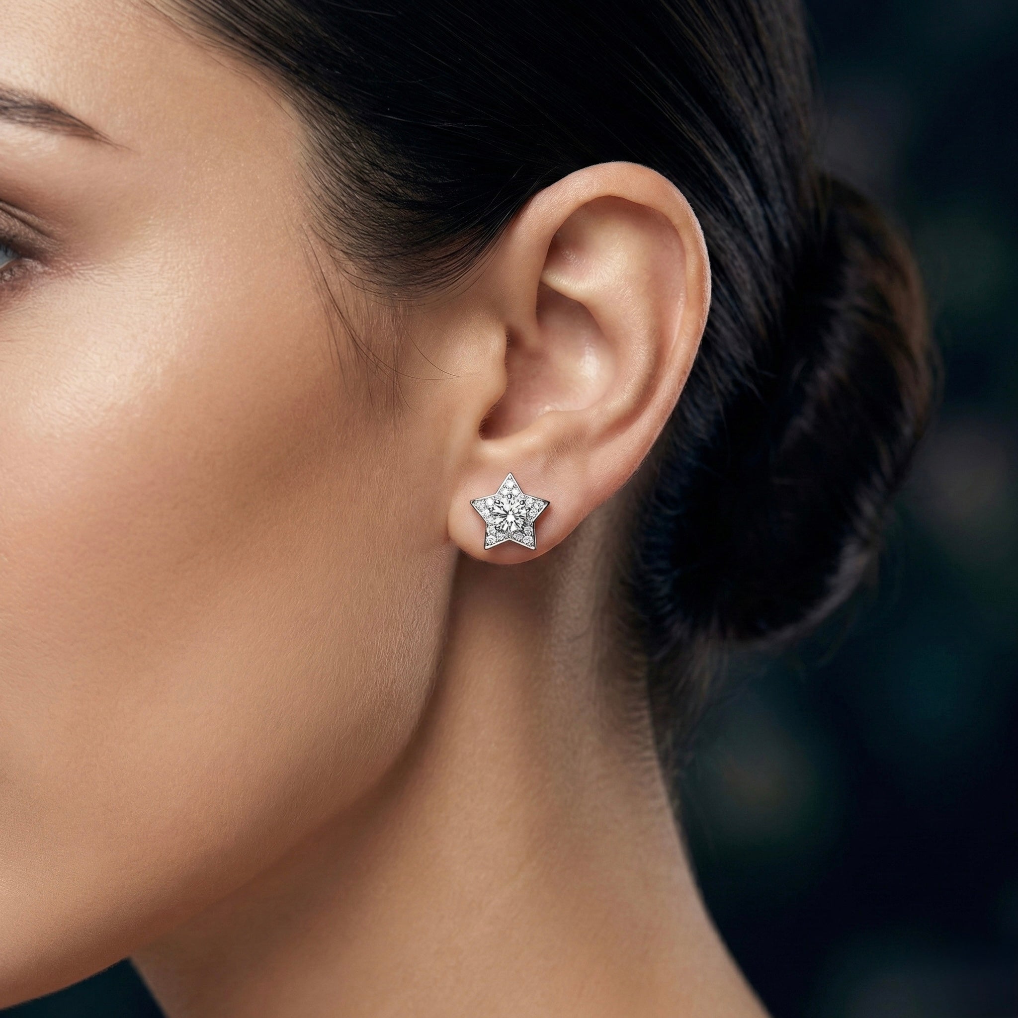 Star Solitaire Stud Earrings