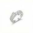 Baguette Side Round Center Silver Ring