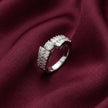 Baguette Side Round Center Silver Ring