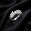 Baguette Side Round Center Silver Ring