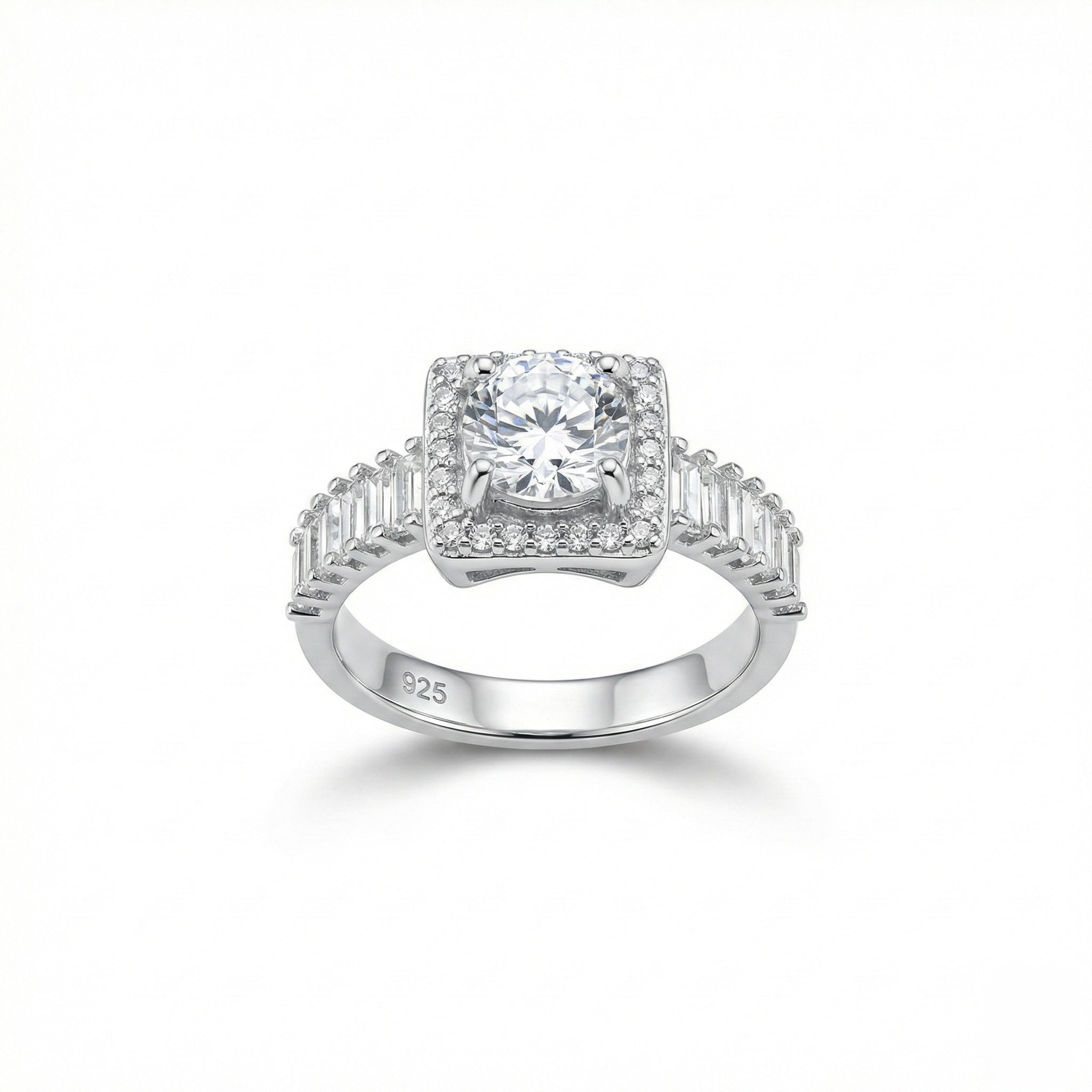 Luxury Adjustable Halo Round Cut Ring