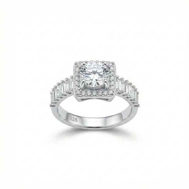 Luxury Adjustable Halo Round Cut Ring