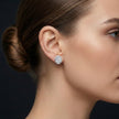 Oval Halo Solitaire Stud Earrings