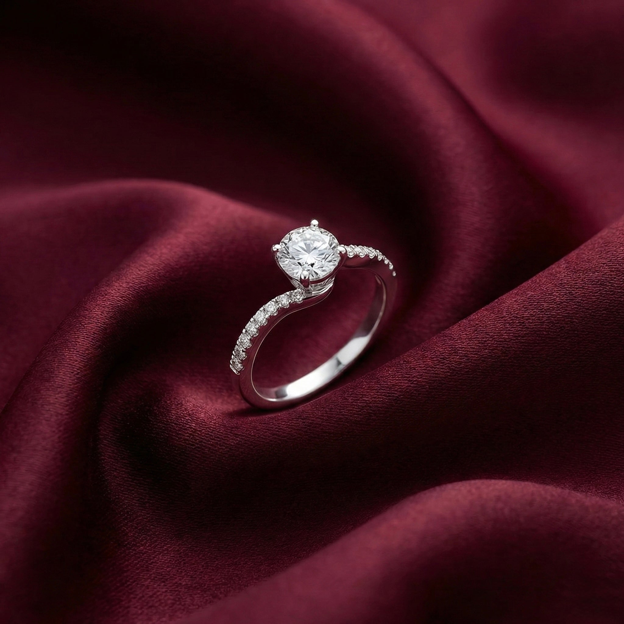 Round Solitaire Adjustable Ring