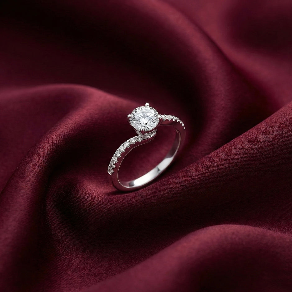 Round Solitaire Adjustable Ring
