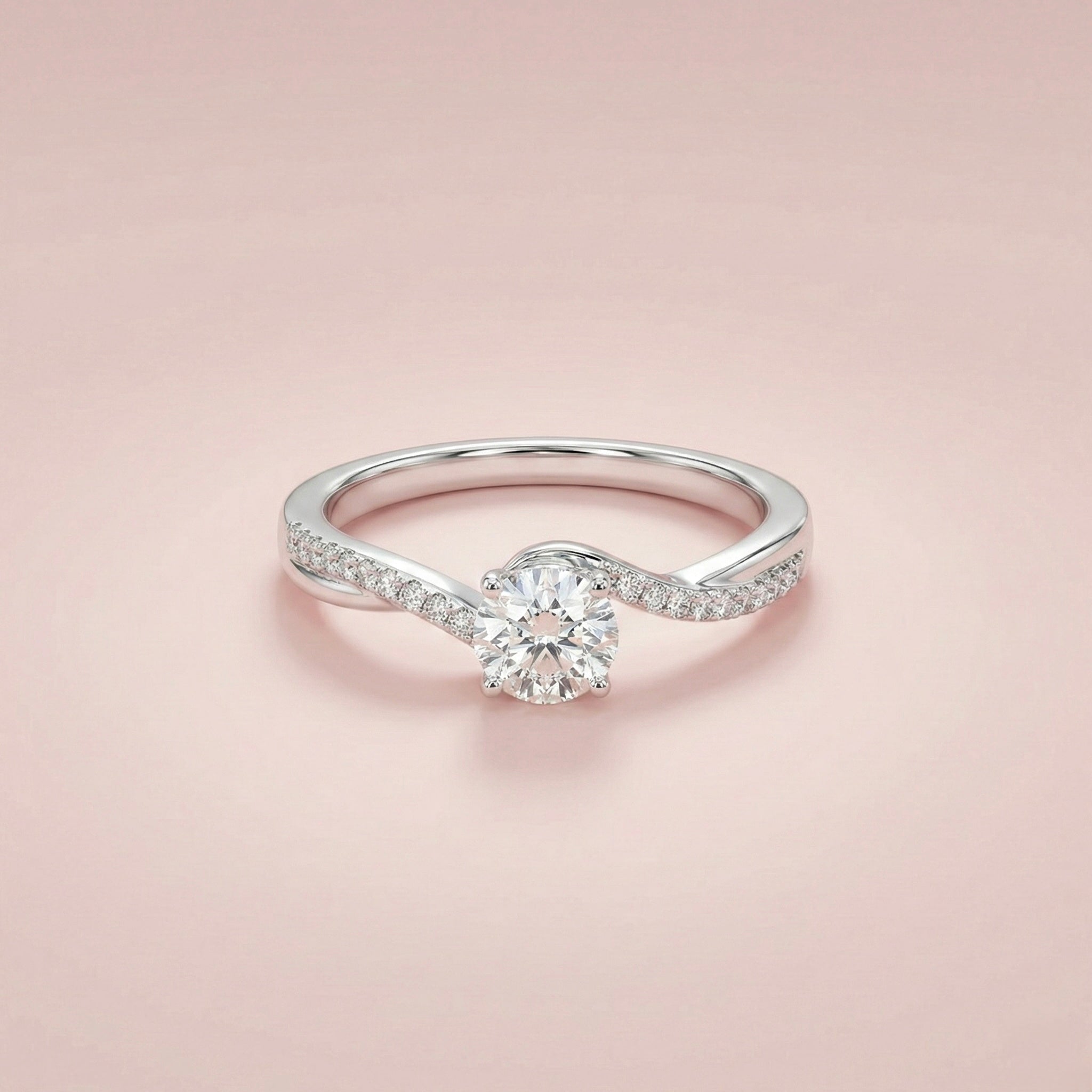 Round Solitaire Adjustable Ring