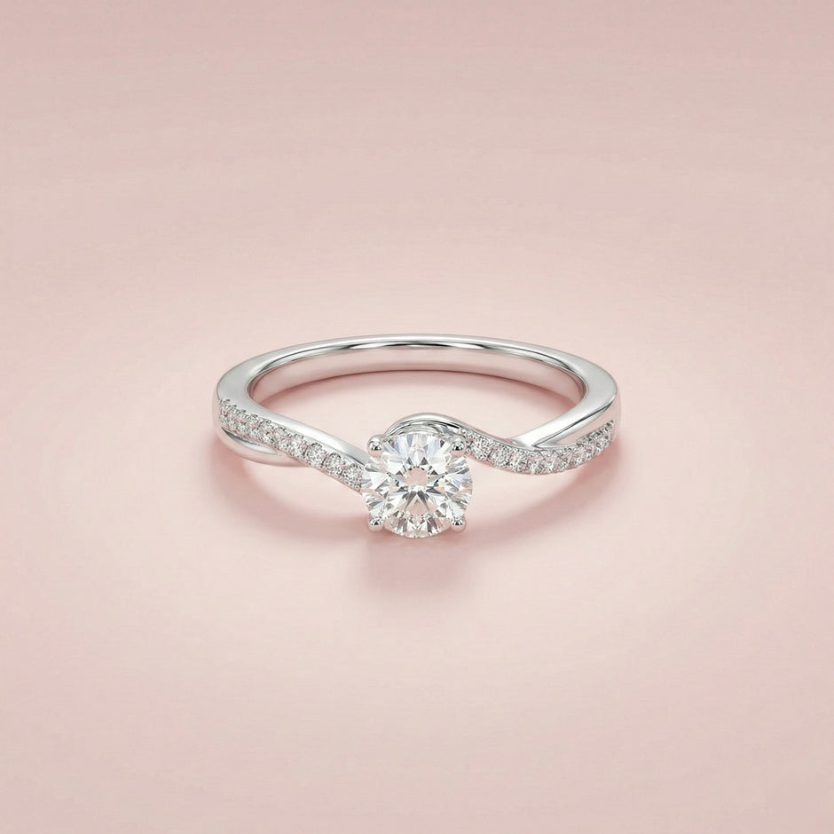 Round Solitaire Adjustable Ring