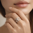 Pavé Cross Double Band Sterling Ring