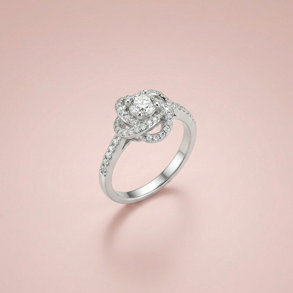 Twisted Halo Adjustable Ring