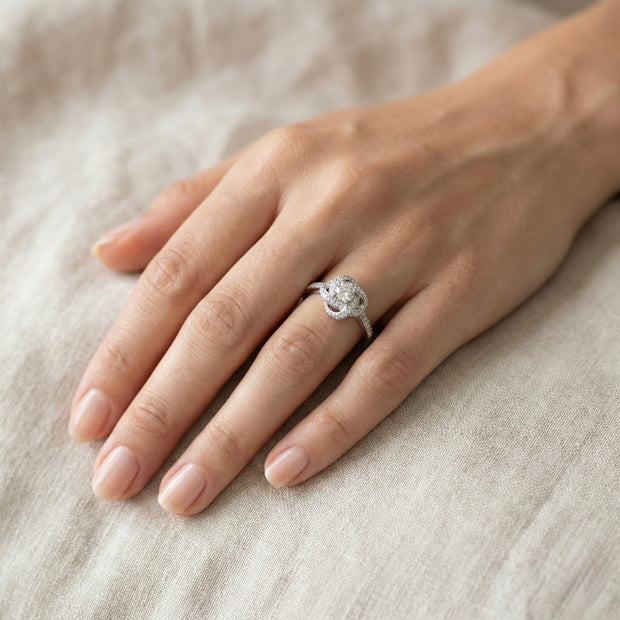 Twisted Halo Adjustable Ring