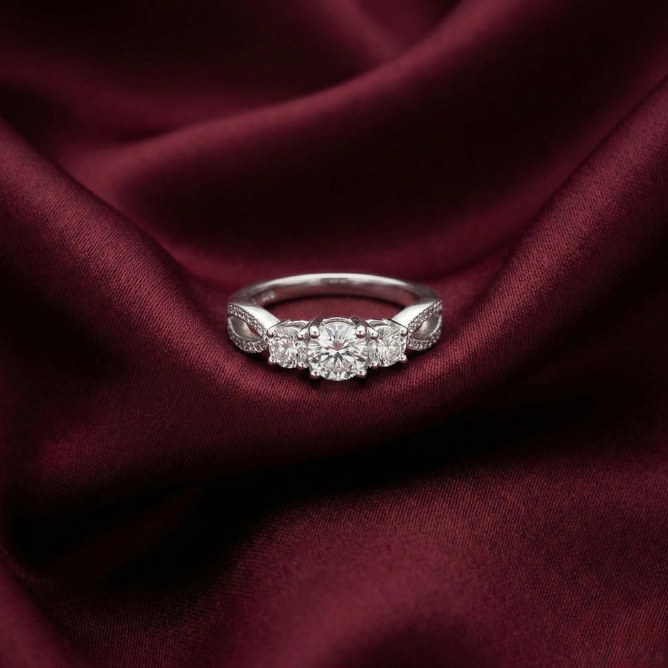 Three Stone Adjustable Ring