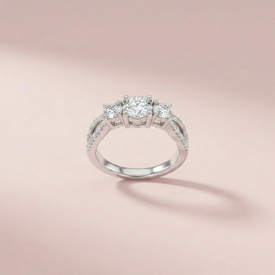 Three Stone Adjustable Ring
