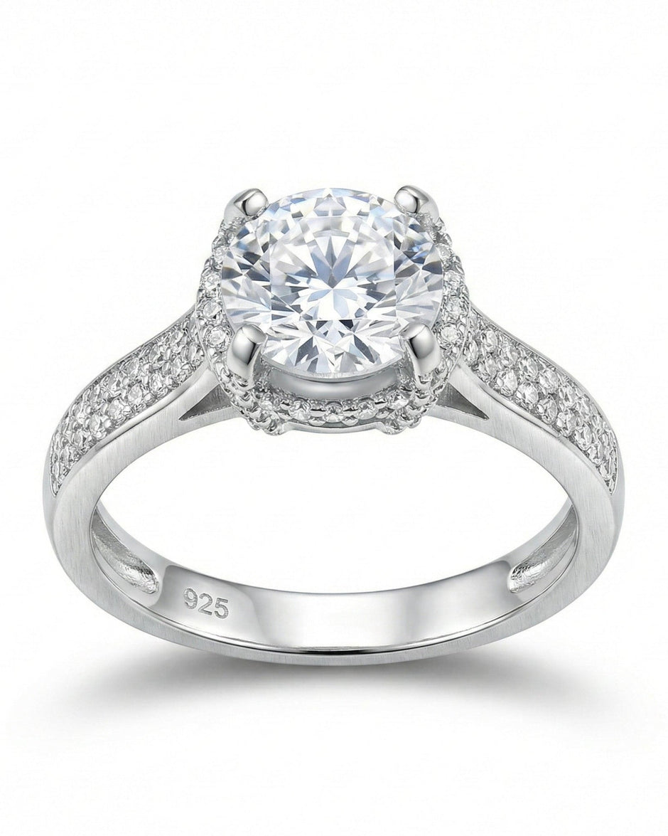 Round Halo Adjustable Ring