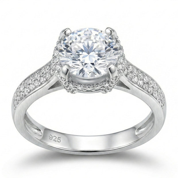 Round Halo Adjustable Ring