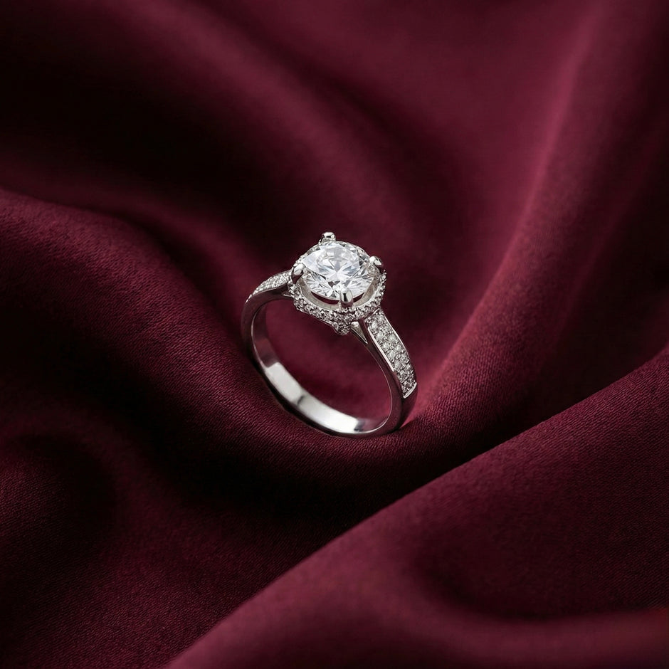 Round Halo Adjustable Ring