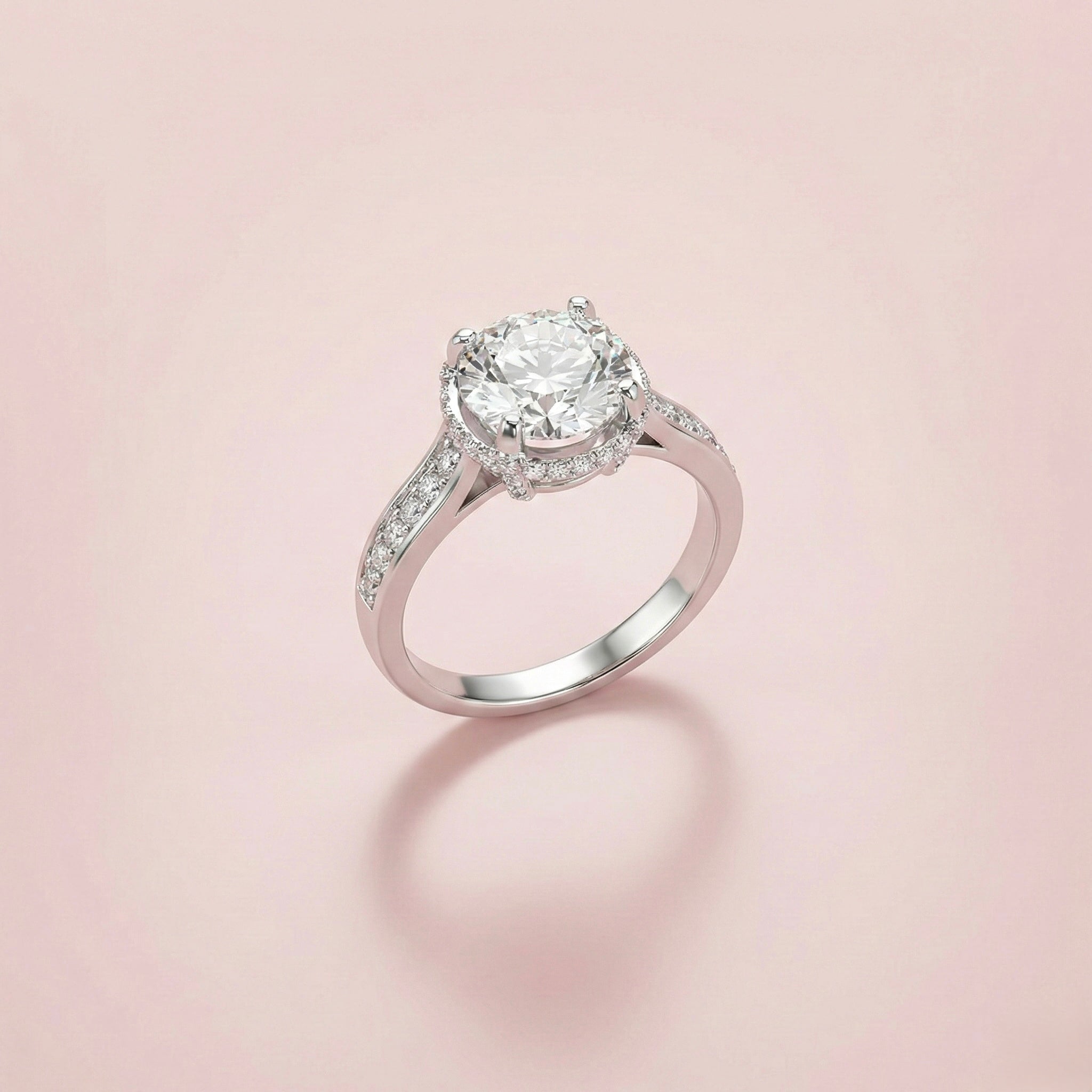 Round Halo Adjustable Ring