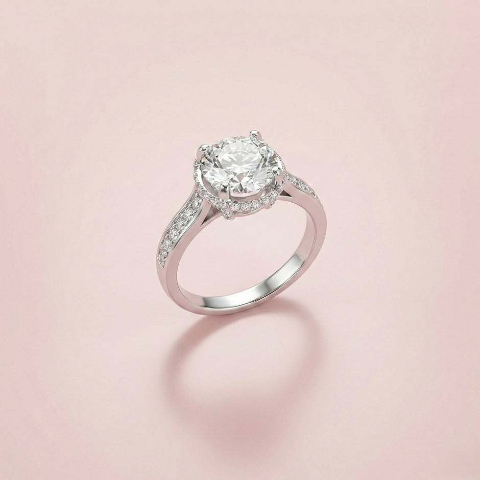 Round Halo Adjustable Ring